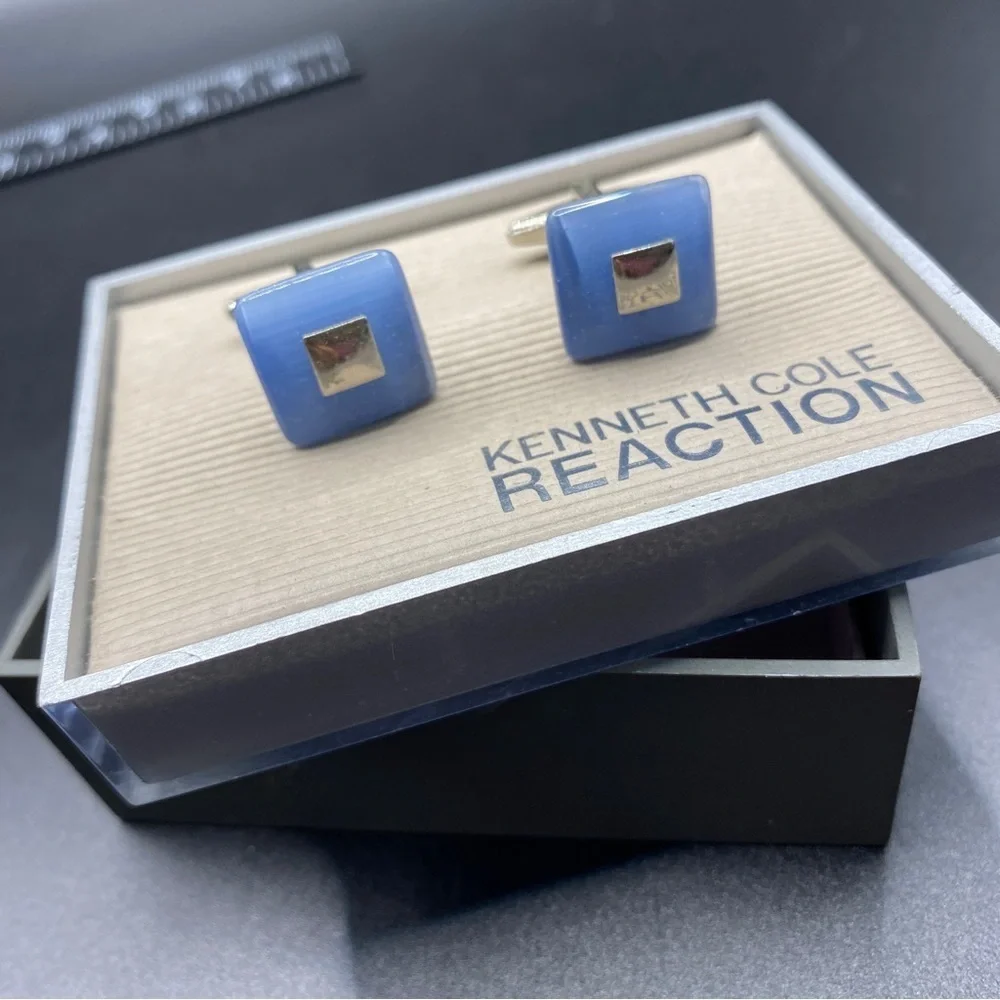 Kenneth Cole Reaction Blue & Silver Cuff Links